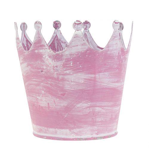 Floristik24 Coroa de metal rosa lavado branco Ø10cm H9cm 6pcs