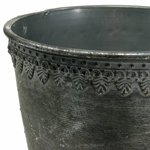 Floristik24 Copo de metal prata antigo Alt.26cm Ø17cm