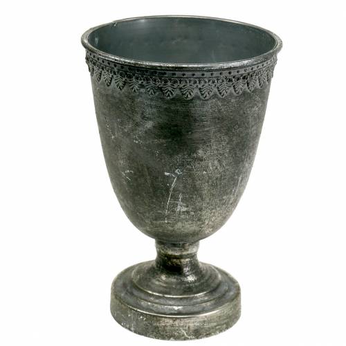 Floristik24 Copo de metal prata antigo Alt.26cm Ø17cm