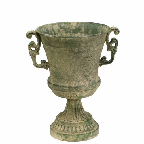 Floristik24 Taça de metal verde musgo bege Ø16cm A24cm