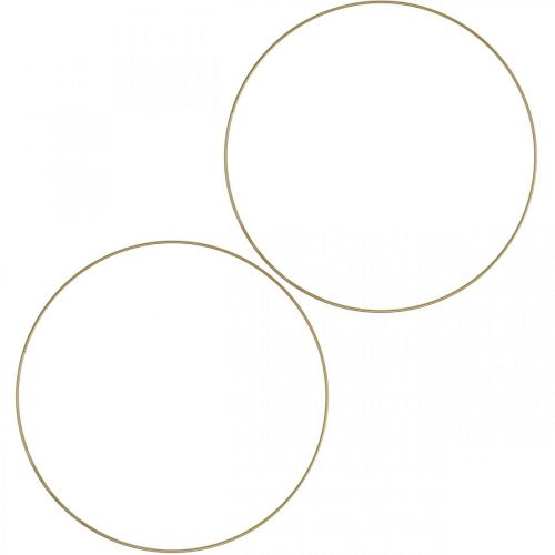 Floristik24 Anel decorativo anel de metal Scandi anel decorativo laço ouro Ø 25,5 cm 6 peças