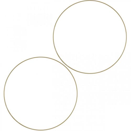Floristik24 Anel decorativo de metal Anel Scandi laço decorativo dourado Ø 25,5 cm 6 un
