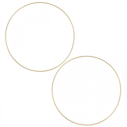 Floristik24 Anel de metal decoração anel Scandi anel deco loop dourado Ø25cm 4uds