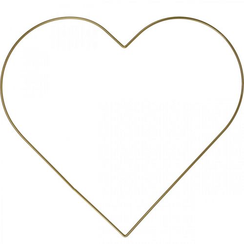 Anel de metal em forma de coração, metal de decoração pendurado, laço decorativo dourado W32.5cm 3pcs