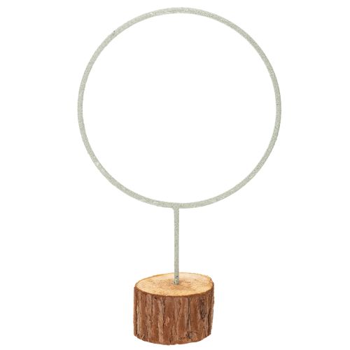 Anel decorativo de metal sobre suporte de madeira para decoração de mesa, 43 cm comprar | Floristik24.pt