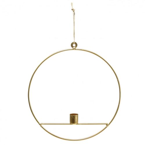 Itens Suporte de vela para pendurar anel decorativo de metal dourado Ø25cm 3pcs