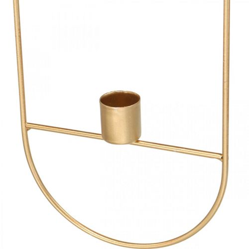 Floristik24 Suporte de vela para pendurar metal oval dourado 13 × 30,5 cm 3 unidades
