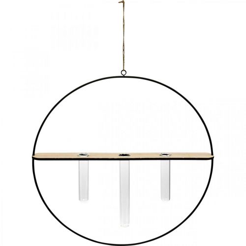 Floristik24 Anel decorativo para pendurar com óculos de metal preto Ø35cm