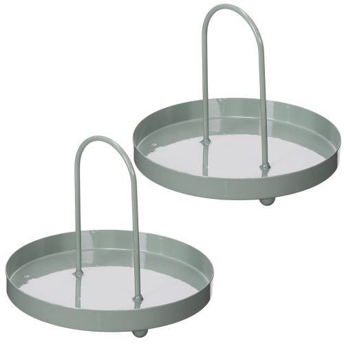 Itens Bandeja decorativa para uso na cozinha e para enfeitar a mesa de jantar, com alça alta, 18 cm