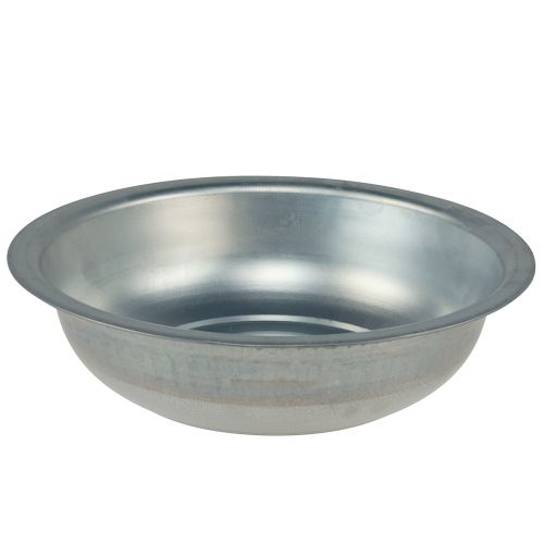 Floristik24 Tigela de metal usada look bowl metal prateado Ø31,5cm Alt.8cm