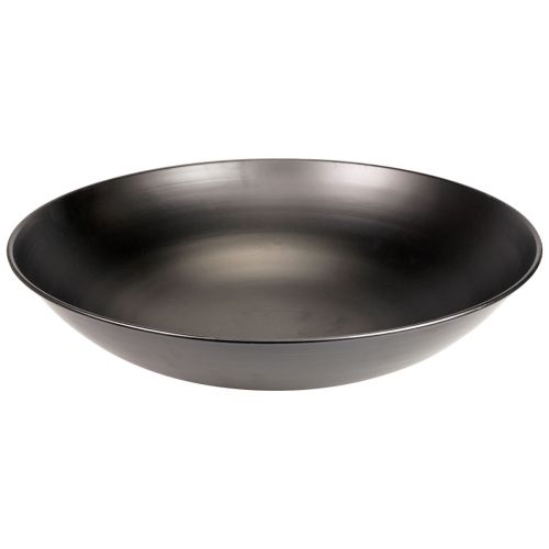 Floristik24 Tigela decorativa de metal Tigela redonda preta de metal com base Ø50cm