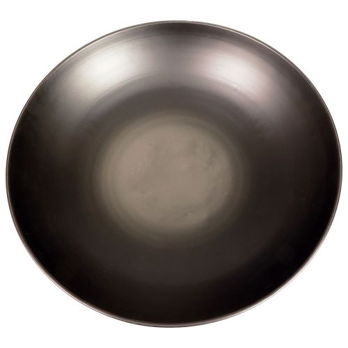 Floristik24 Tigela decorativa de metal Tigela redonda preta de metal com base Ø50cm