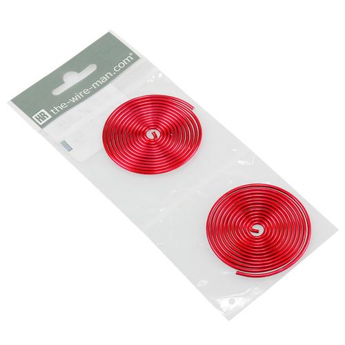 Floristik24 Parafuso de fio de alumínio parafuso de metal vermelho 2mm 120cm 2pcs