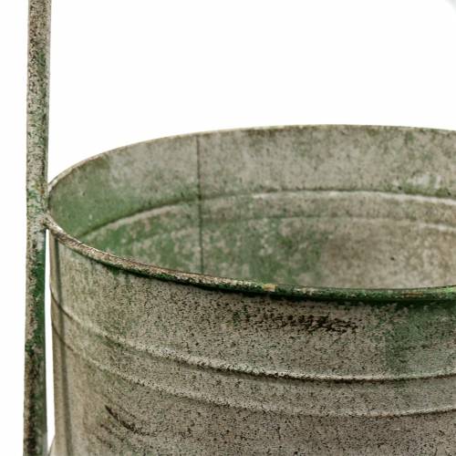 Itens Suporte de metal com plantadores cinza, verde Alt.68cm