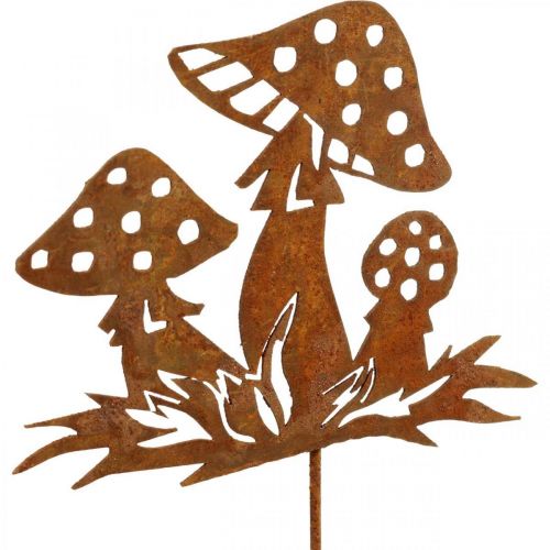 Floristik24 Toadstools plugs de outono, decoração de metal, pátina de plugs de flores 39cm