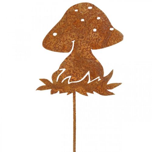 Floristik24 Plug de metal fly agaric decoração de outono cogumelo decoração pátina 42 cm