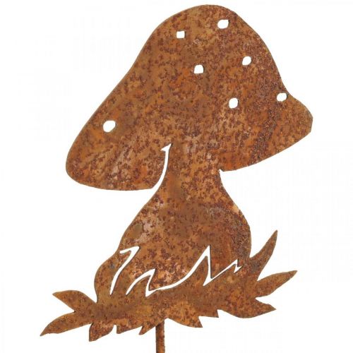 Floristik24 Plug de metal fly agaric decoração de outono cogumelo decoração pátina 42 cm