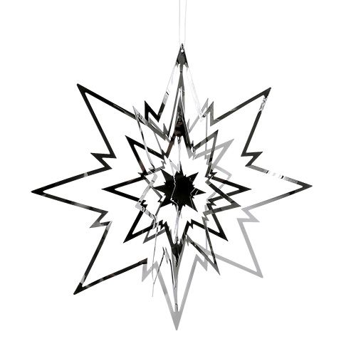 Floristik24 Estrela de metal grande para pendurar prata 24 cm