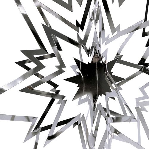 Floristik24 Estrela de metal grande para pendurar prata 24 cm
