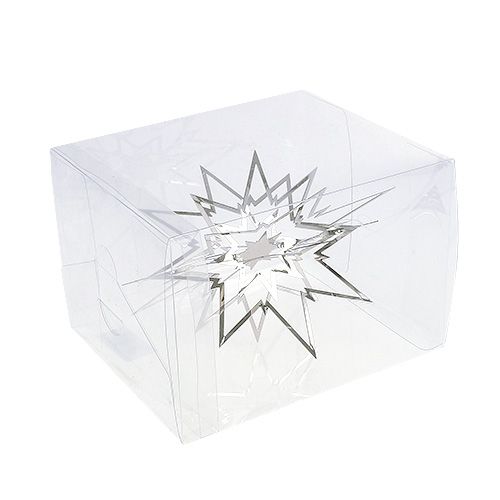 Floristik24 Estrela de metal grande para pendurar prata 24 cm