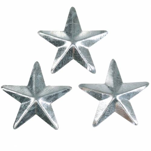 Floristik24 Star metal prata 4cm 48p