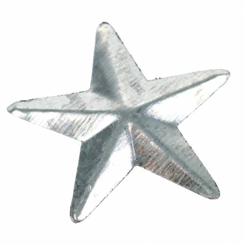 Floristik24 Estrela metal prata 4cm 48 un