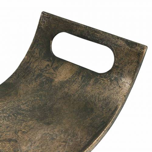 Floristik24 Bandeja de metal curva com 59 cm de aspecto antigo dourado, preto
