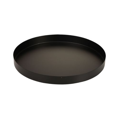 Floristik24 Bandeja de metal redonda para velas preta Ø20cm Alt.2,5cm 2 unidades