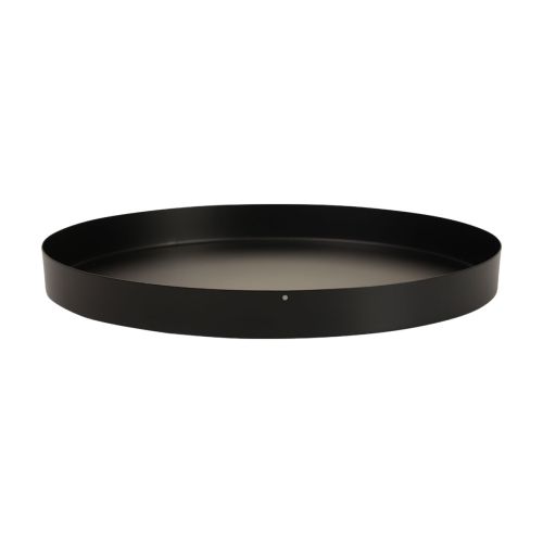 Floristik24 Bandeja de metal redonda para velas preta Ø20cm Alt.2,5cm 2 unidades