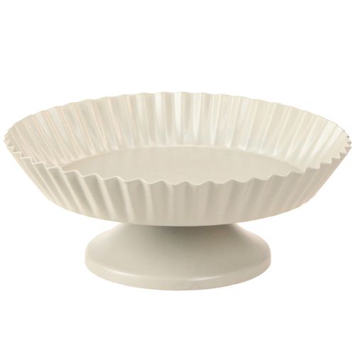 Prato decorativo cinza com base em chapa metálica Ø14cm 2 peças