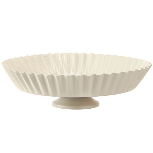 Prato decorativo retrô cinza com base metálica Ø24cm 2 unidades