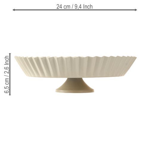 Itens Prato decorativo retrô cinza com base metálica Ø24cm 2 unidades
