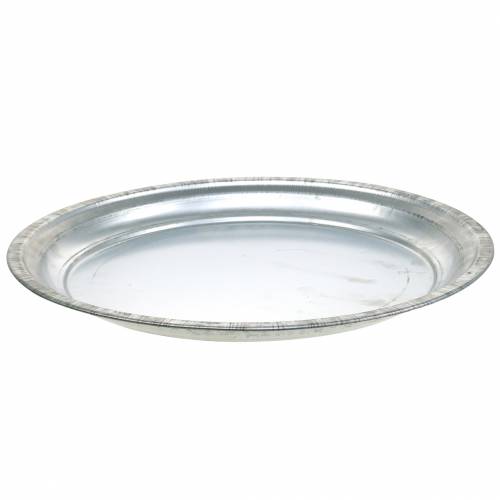 Itens Prato decorativo metal prateado brilhante Ø34cm H3cm