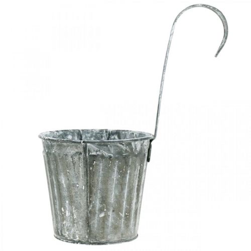 Floristik24 Vaso decorativo para pendurar, vaso de metal, decoração de varanda, vaso de plantas aparência antiga Ø13cm