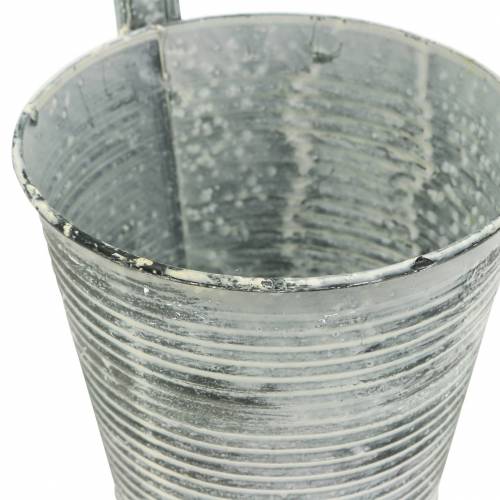 Floristik24 Vaso de flores para pendurar metal antigo creme Ø13cm H11.5cm