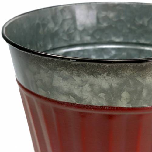 Floristik24 Vaso para plantas vermelho-prata Ø13cm Alt.11cm conjunto de 4