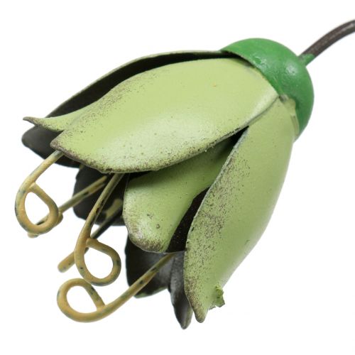 Floristik24 Tampão de flor em forma de tulipa de metal 34 cm 3 unidades