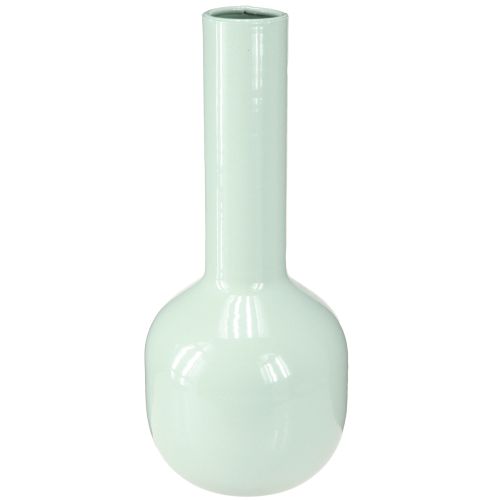 Itens Vaso de Metal Vaso Esmaltado em Verde Menta Ø10,5cm H25,5cm