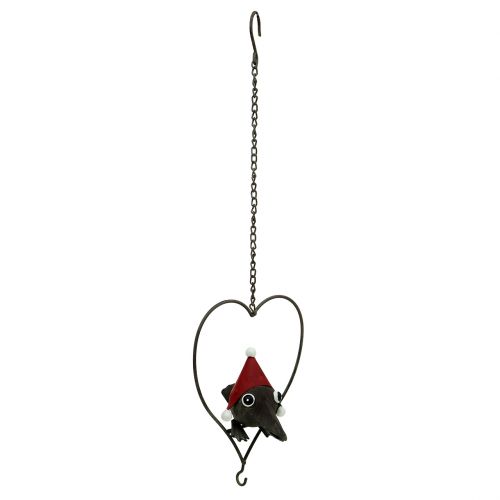 Floristik24 Bird in the heart decoração cabide metal cinza 48cm