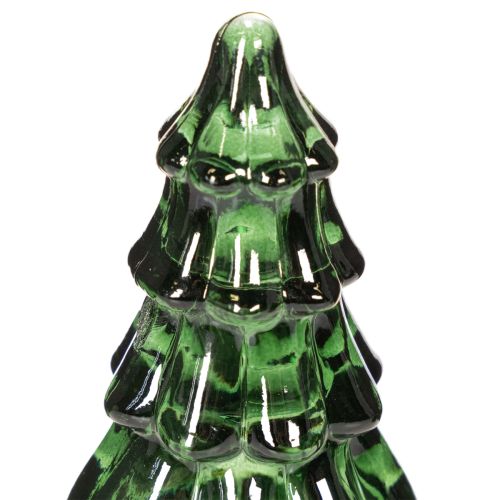Árvore de Natal de vidro com luzes LED, decoração de mesa, Natal, 13 cm, 2 peças | Floristik24.pt