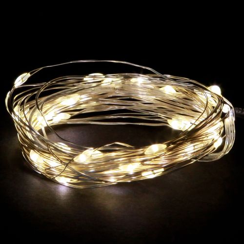 Luzes de fadas micro LED 20 branco quente temporizador para bateria 6 peças