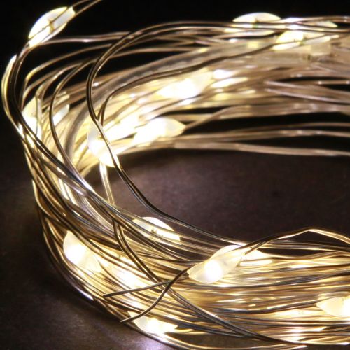 Itens Luzes de fadas micro LED 20 branco quente temporizador para bateria 6 peças