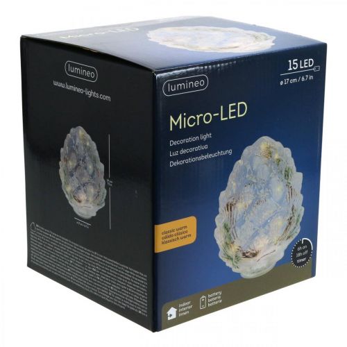Floristik24 Luzes LED Cones de LED Decoração de Natal Temporizador Branco Quente 19,5 cm