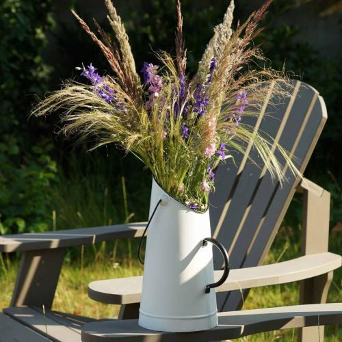 Jarro de metal Deco, jarro de leite branco, preto H30cm