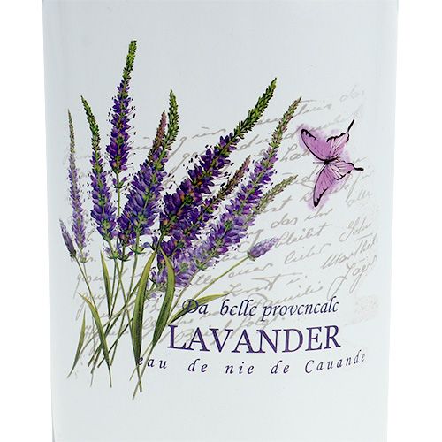 Floristik24 Jarro de leite branco com motivo lavanda Ø6,8cm A18,5cm