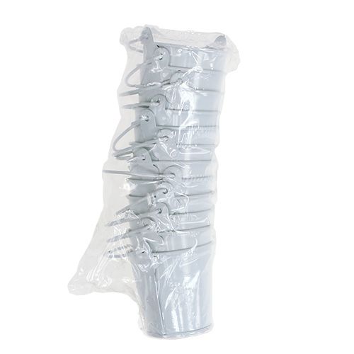 Floristik24 Mini balde branco Ø6cm H6cm 12p