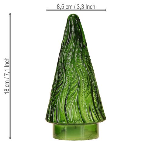 Itens Mini Árvore de Natal de Vidro LED Vermelho Verde Marrom 18cm 3 peças
