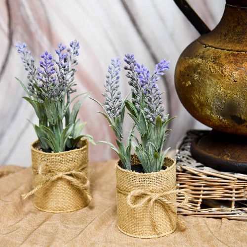 Floristik24 Mini lavanda em um vaso de plantas artificiais Decoração de lavanda artificial