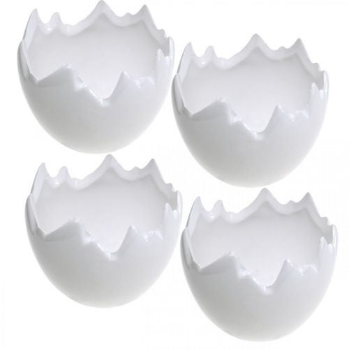 Floristik24 Mini vaso casca de ovo branco Ø8cm H7cm 4pcs