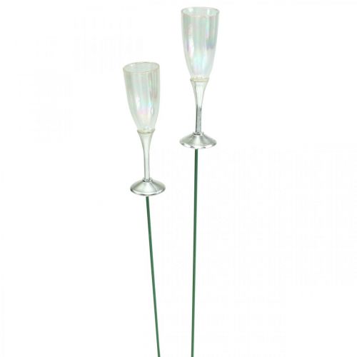Mini taça de champanhe decoração de réveillon para colar 7,5cm 24uds